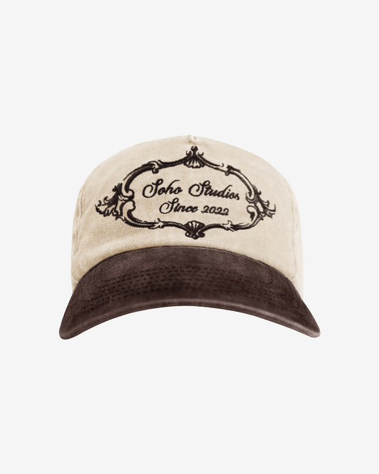 UNSTRUCTURED BROWN / BEIGE TRUCKER CAP