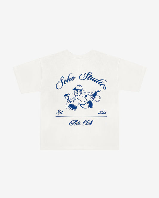 WHITE 'ARTS CLUB MASCOT' T-SHIRT