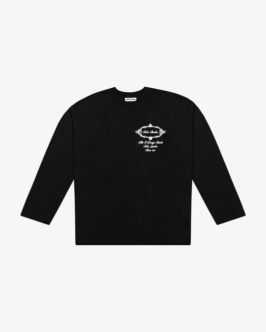 VINTAGE BLACK 'CREST' LONG SLEEVE T-SHIRT