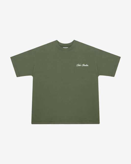 OLIVE GREEN 'SIGNATURE' T-SHIRT